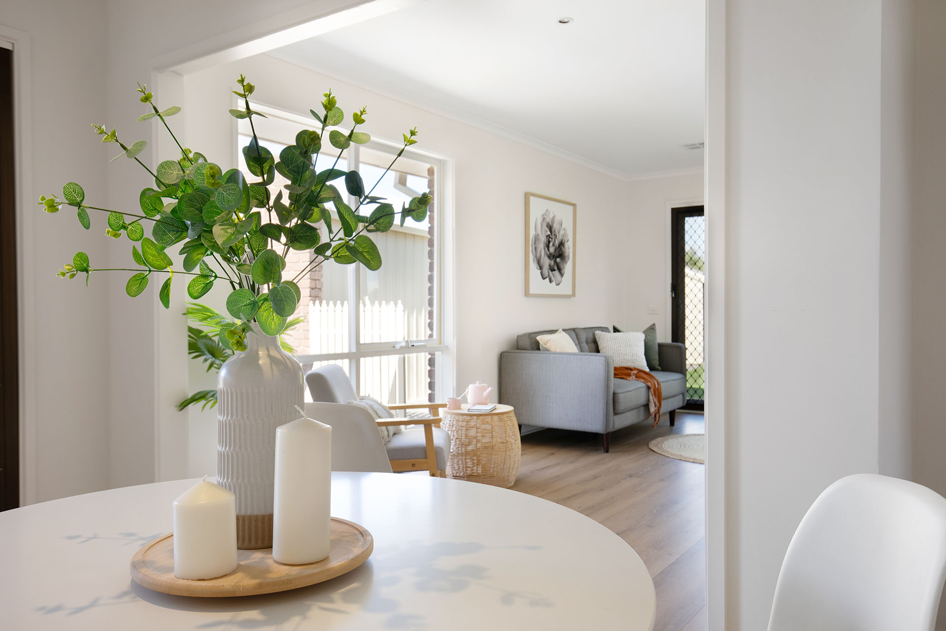 Dining and living area prepared for sale by Kudo Homes – project 22KEA